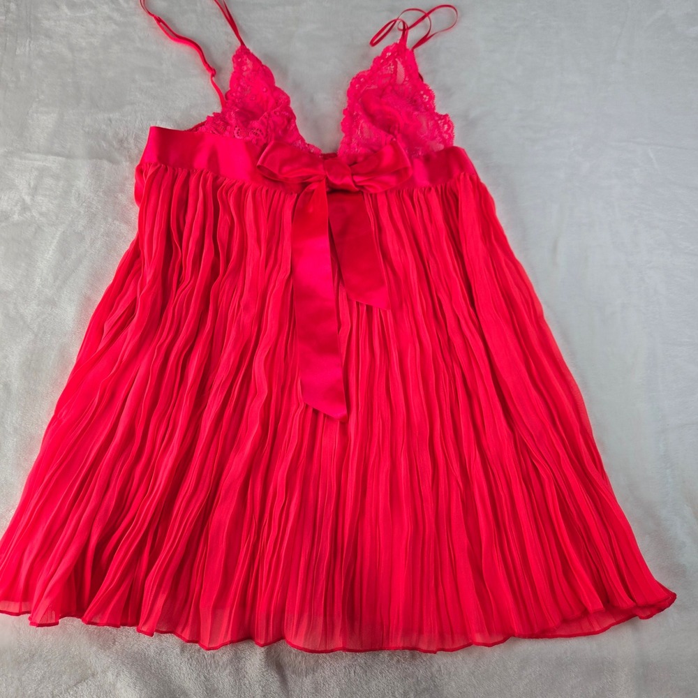 Victoria's Secret Pink Lace Pleated Babydoll Chemise Lingerie XS 186982-S48